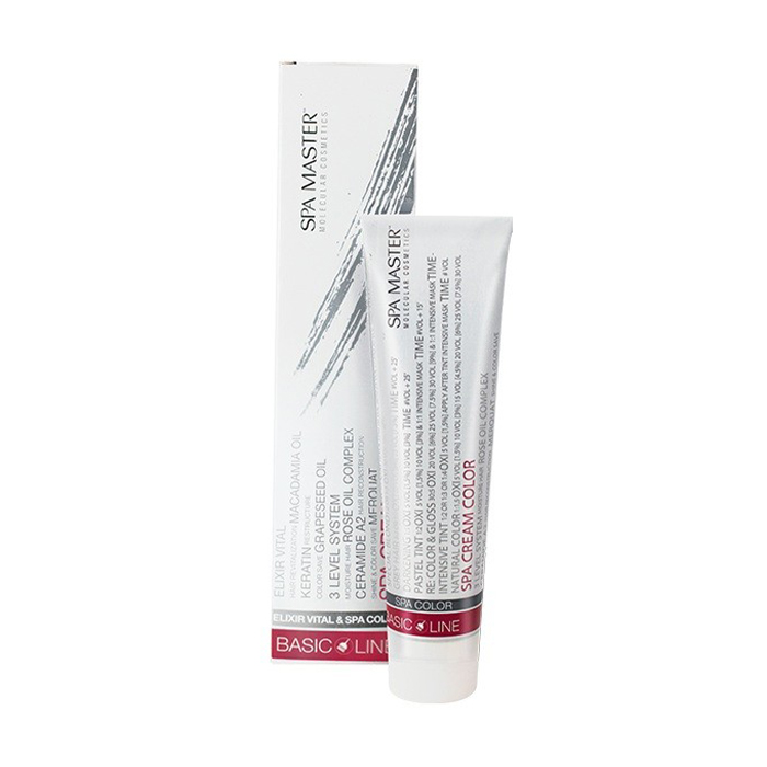 Перманентна крем-фарба для волосся Spa Master Basic Line Spa Cream Color 8/42CV Світлий мідний перламутровий блонд, 100 мл